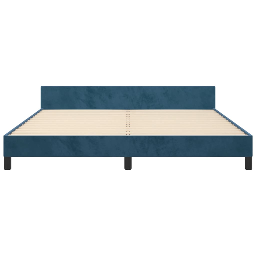 vidaXL Estructura cama con cabecero terciopelo azul oscuro 180x200 cm