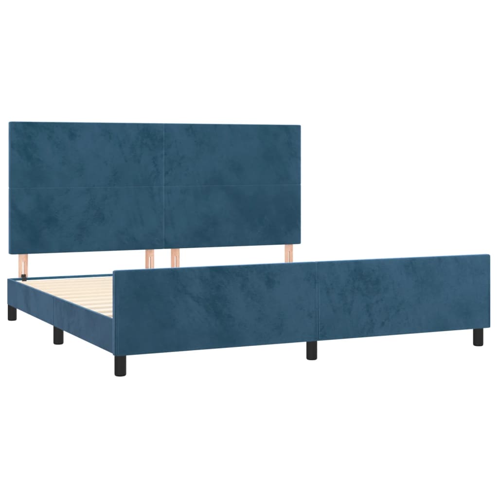 vidaXL Estructura cama sin colchón terciopelo azul oscuro 200x200 cm