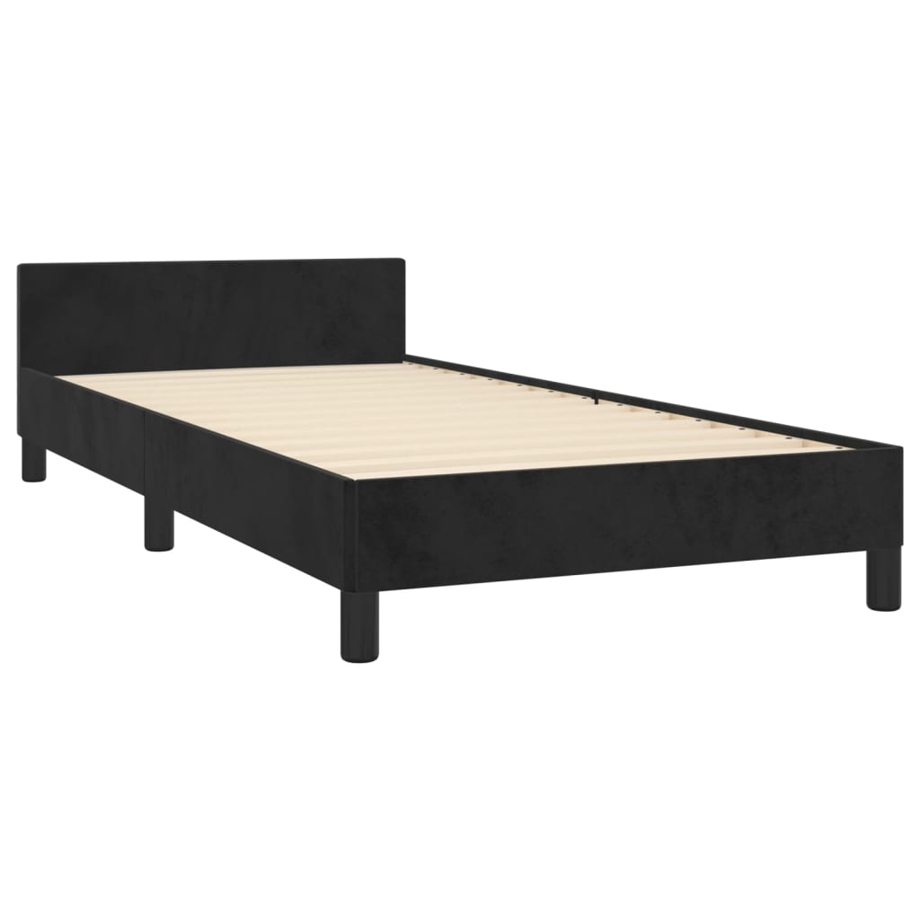 vidaXL Estructura de cama sin colchón terciopelo negro 90x190 cm