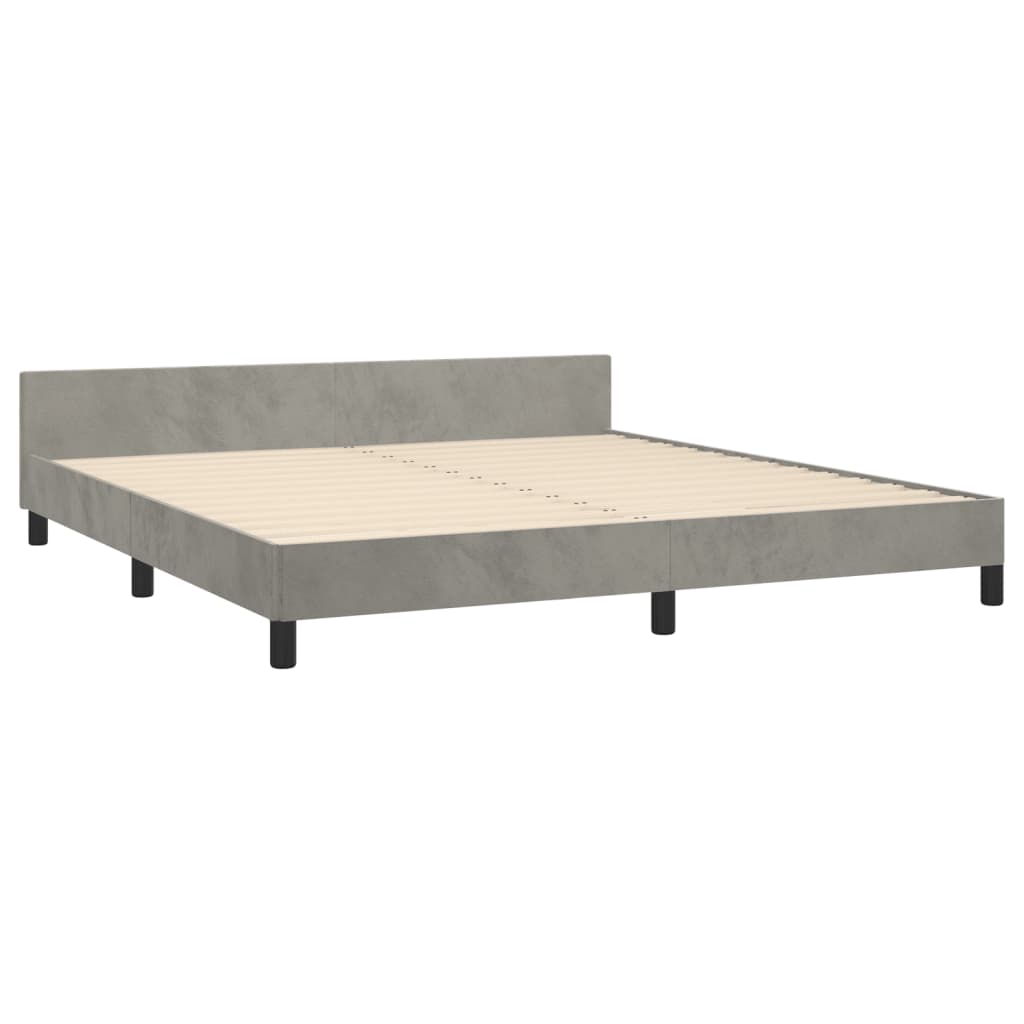 vidaXL Estructura de cama con cabecero terciopelo gris claro 180x200cm