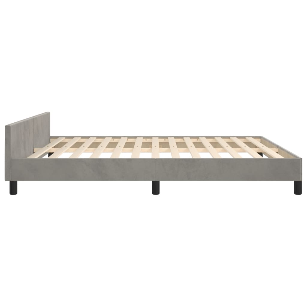 vidaXL Estructura de cama con cabecero terciopelo gris claro 180x200cm