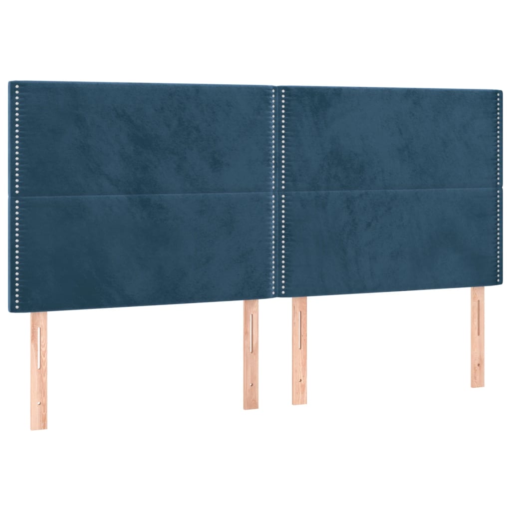 vidaXL Estructura cama con cabecero terciopelo azul oscuro 180x200 cm