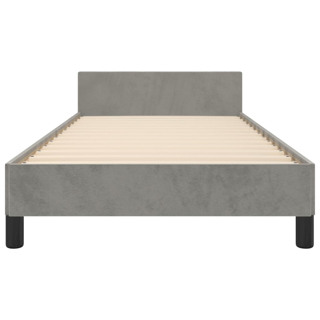 vidaXL Estructura de cama sin colchón terciopelo gris claro 80x200 cm