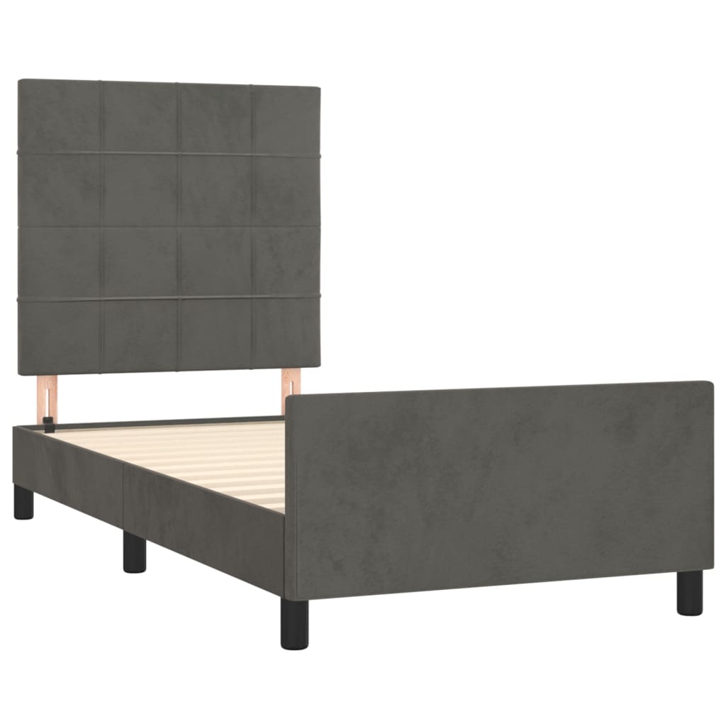 vidaXL Estructura de cama sin colchón terciopelo gris oscuro 80x200 cm