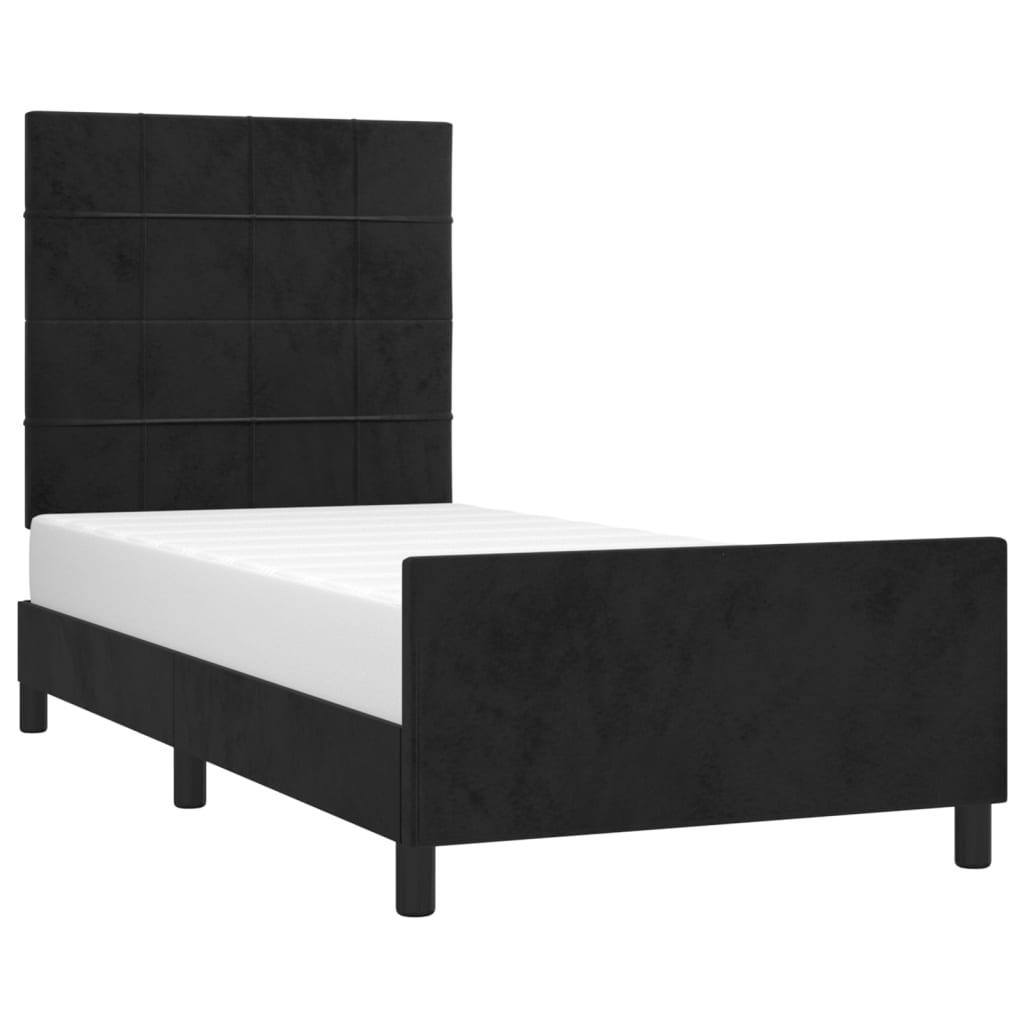 vidaXL Estructura de cama sin colchón terciopelo negro 80x200 cm