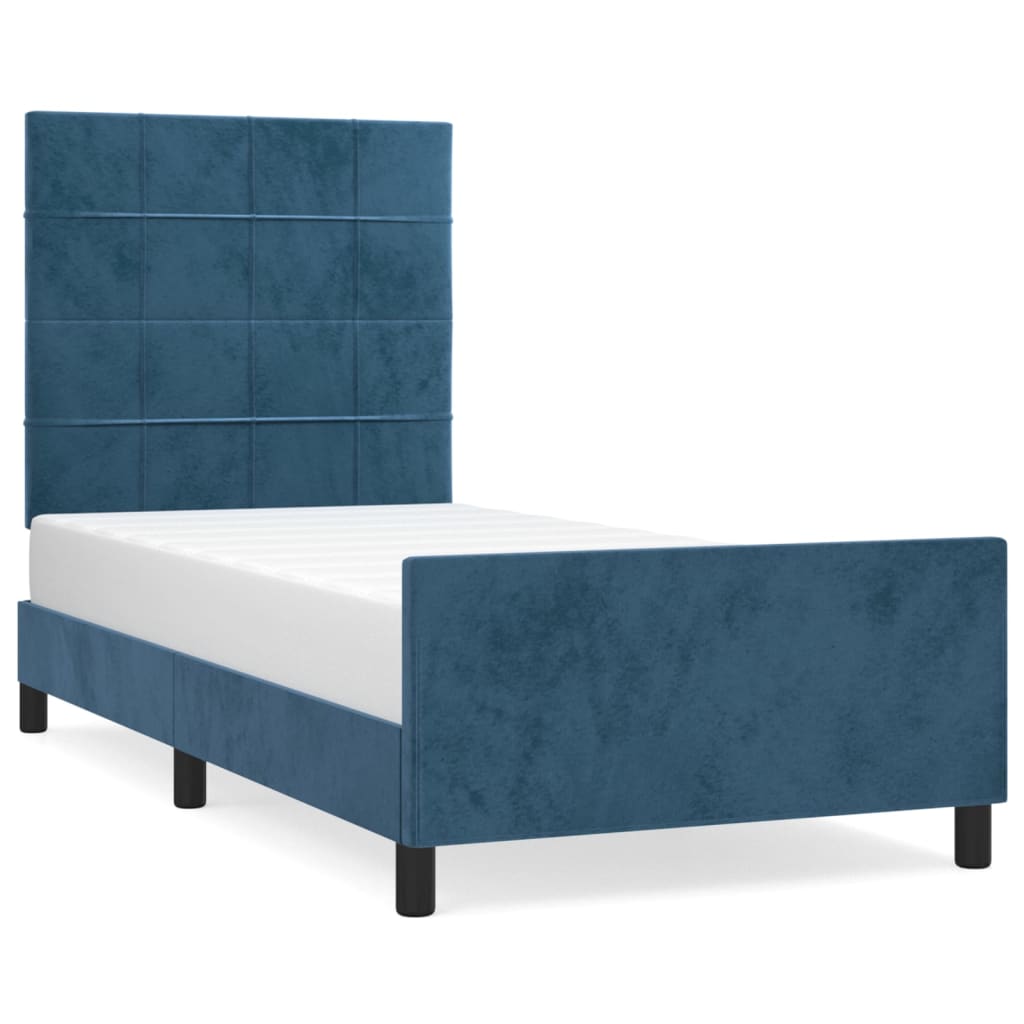 vidaXL Estructura de cama sin colchón terciopelo azul oscuro 100x200cm