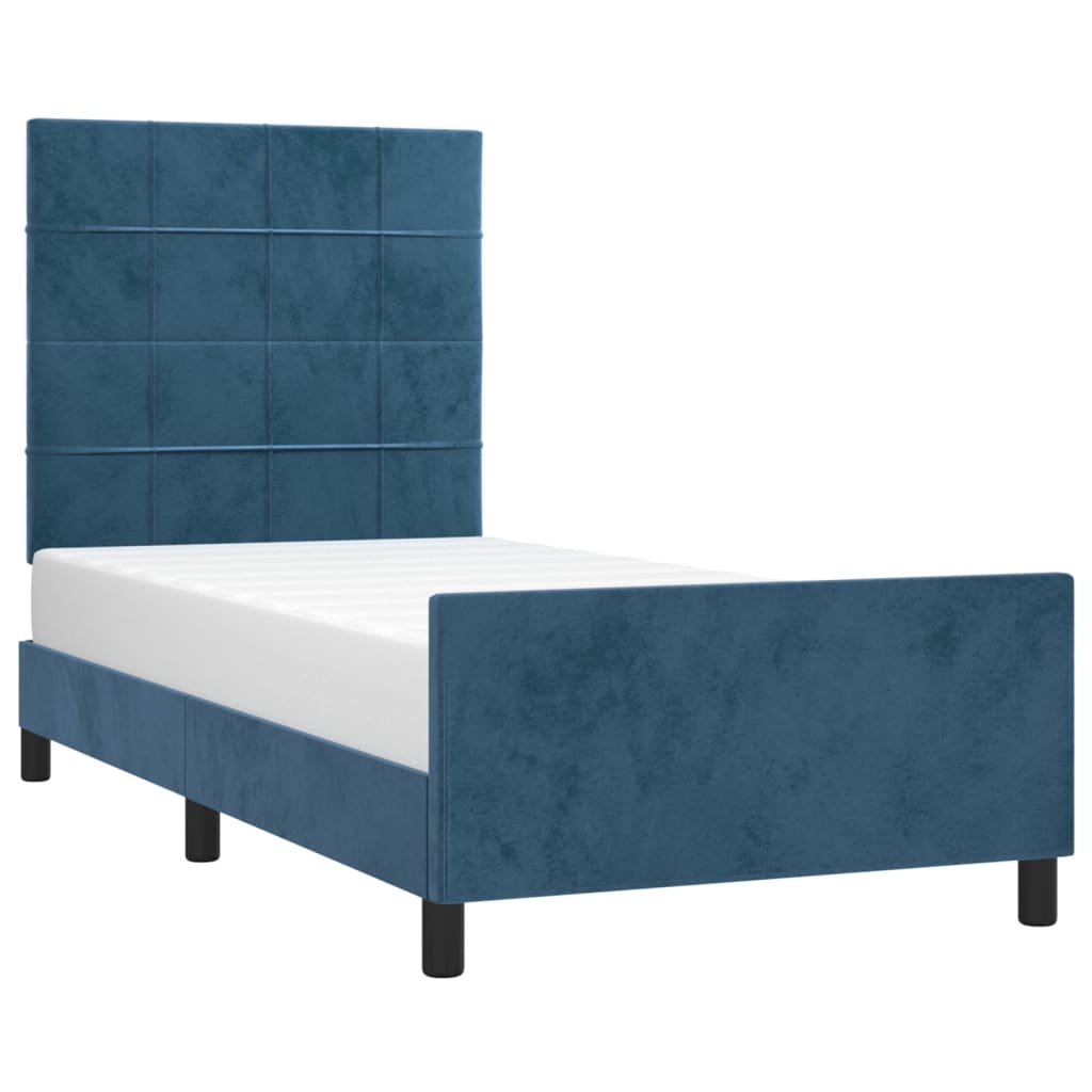 vidaXL Estructura de cama sin colchón terciopelo azul oscuro 100x200cm