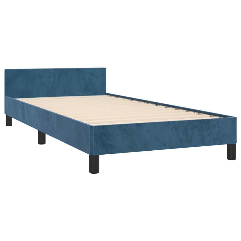 vidaXL Estructura de cama sin colchón terciopelo azul oscuro 100x200cm