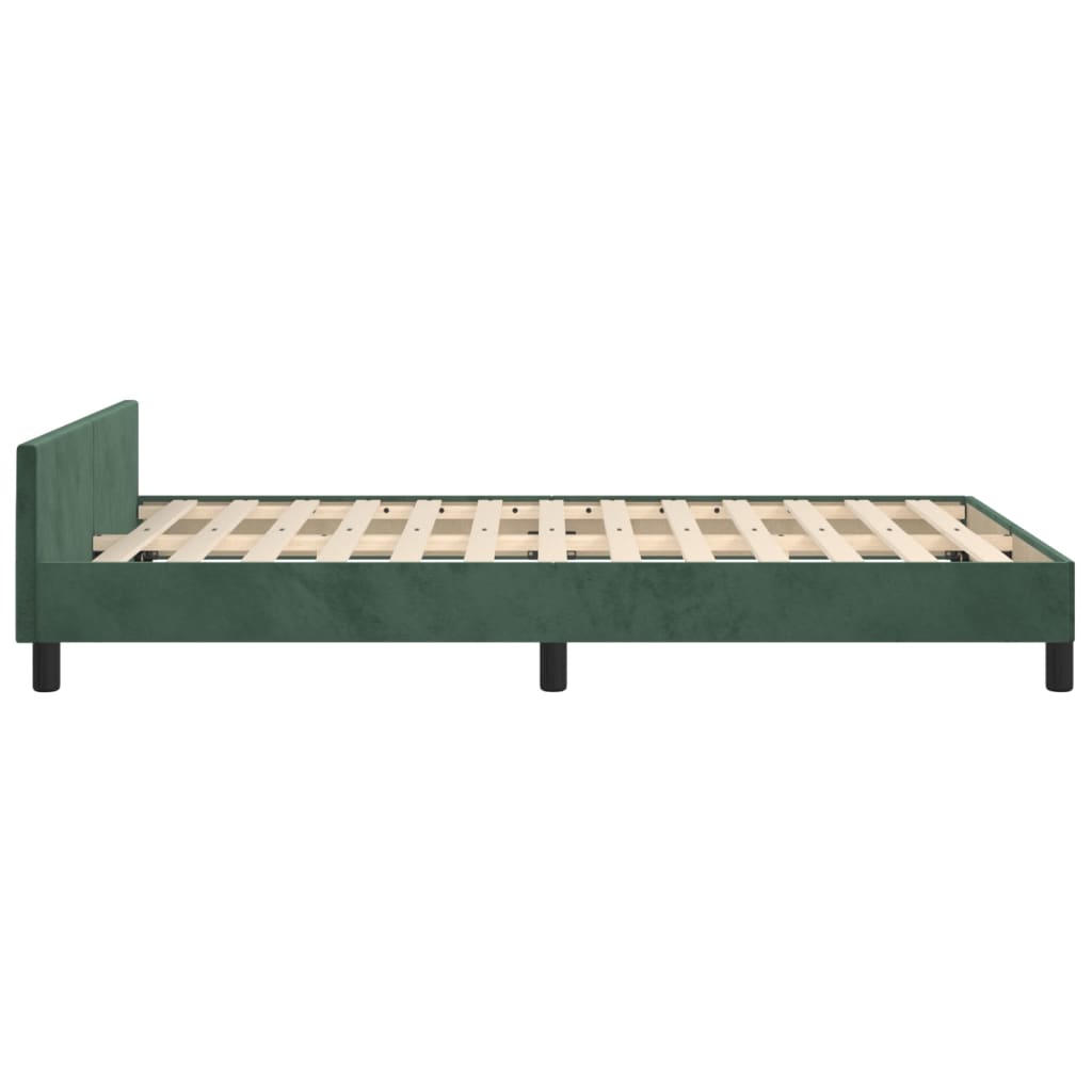 vidaXL Estructura cama sin colchón terciopelo verde oscuro 120x200 cm