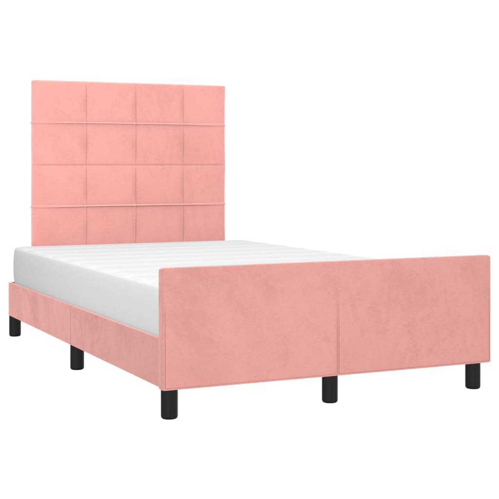 vidaXL Estructura de cama sin colchón terciopelo rosa 120x200 cm