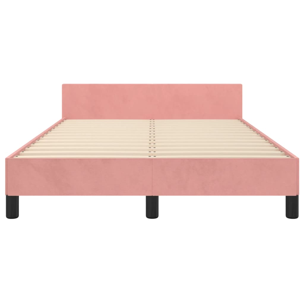 vidaXL Estructura de cama sin colchón terciopelo rosa 120x200 cm