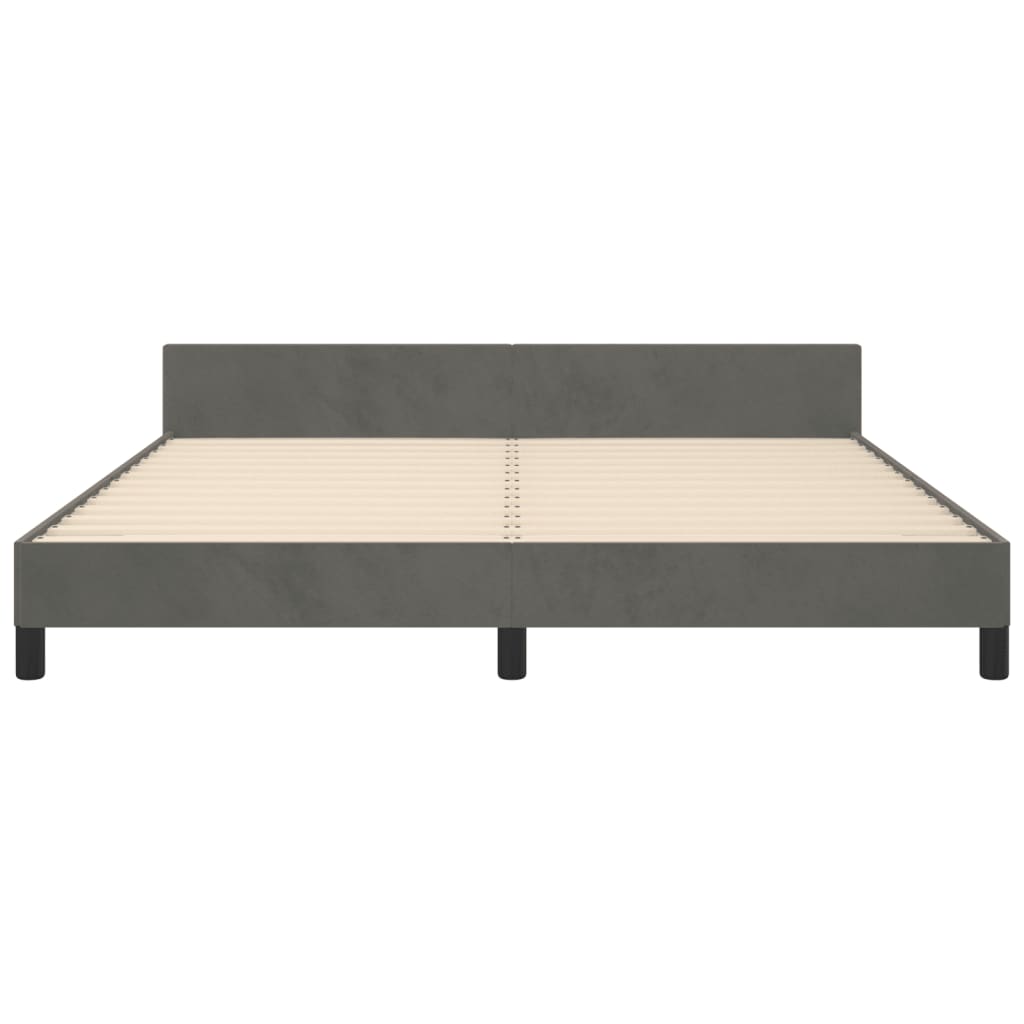 vidaXL Estructura de cama sin colchón terciopelo gris oscuro 160x200cm