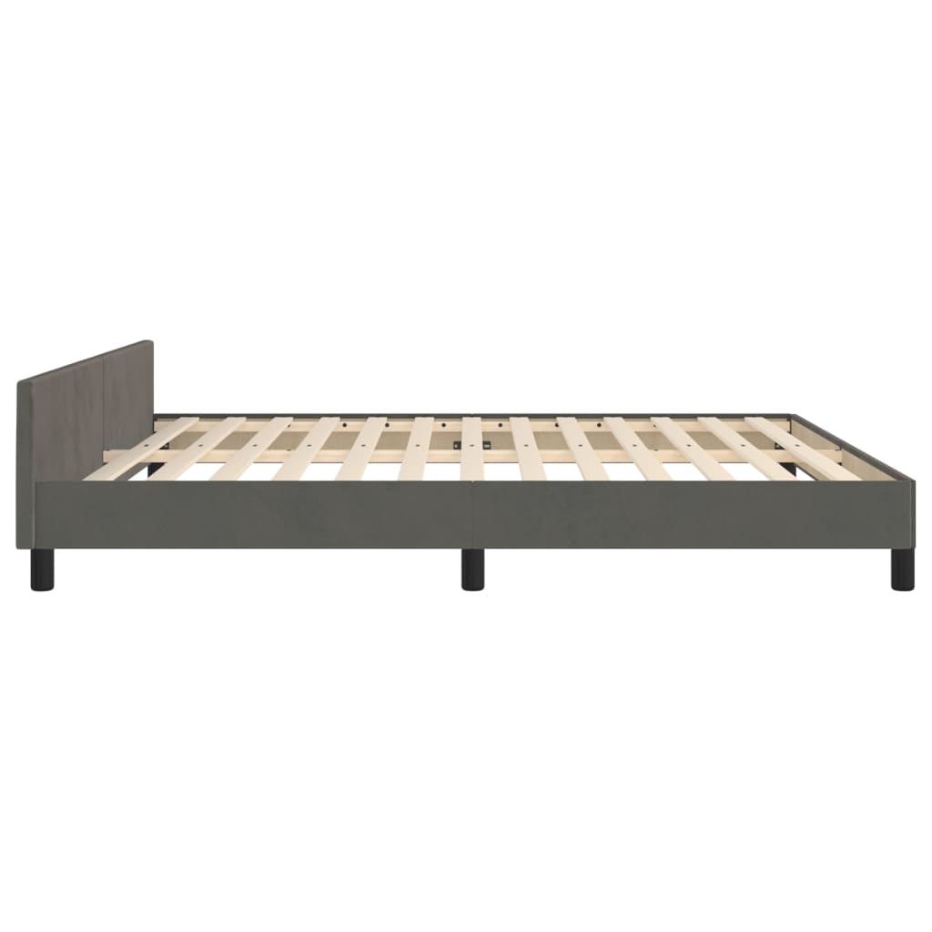 vidaXL Estructura de cama sin colchón terciopelo gris oscuro 160x200cm