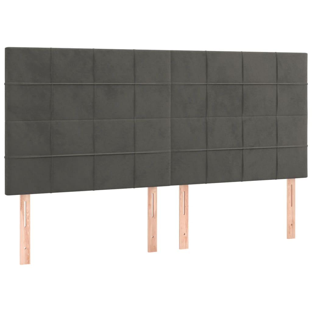 vidaXL Estructura de cama sin colchón terciopelo gris oscuro 160x200cm