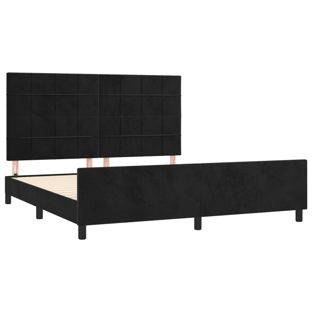 vidaXL Estructura de cama sin colchón terciopelo negro 160x200 cm