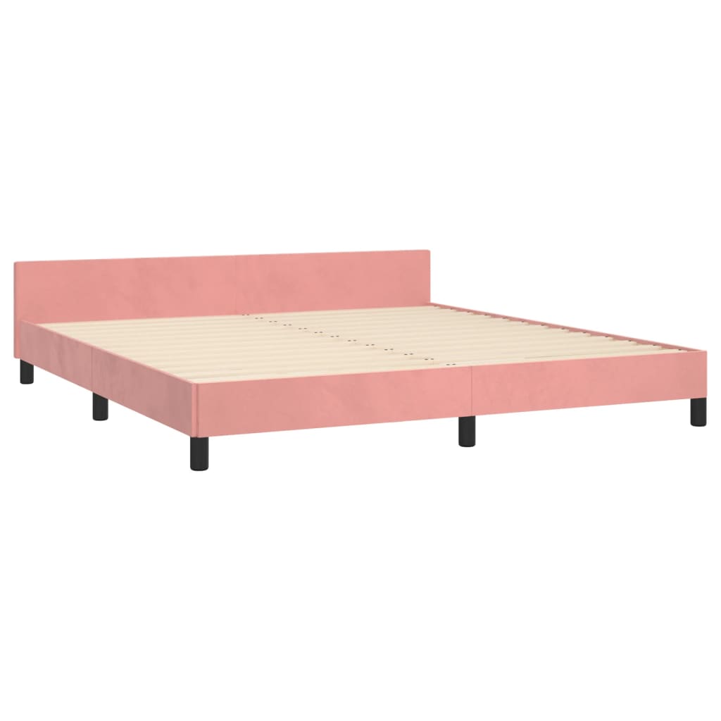 vidaXL Estructura de cama sin colchón terciopelo rosa 160x200 cm