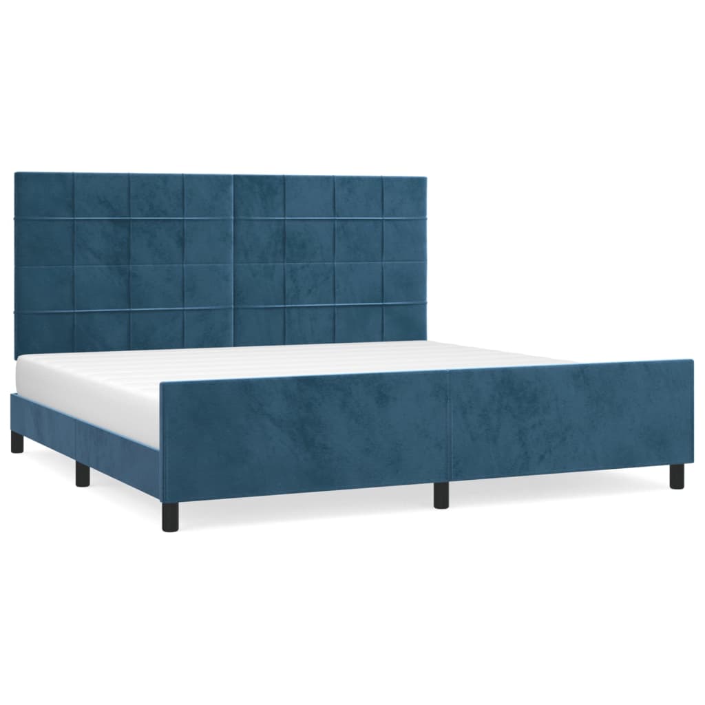 vidaXL Estructura cama sin colchón terciopelo azul oscuro 200x200 cm