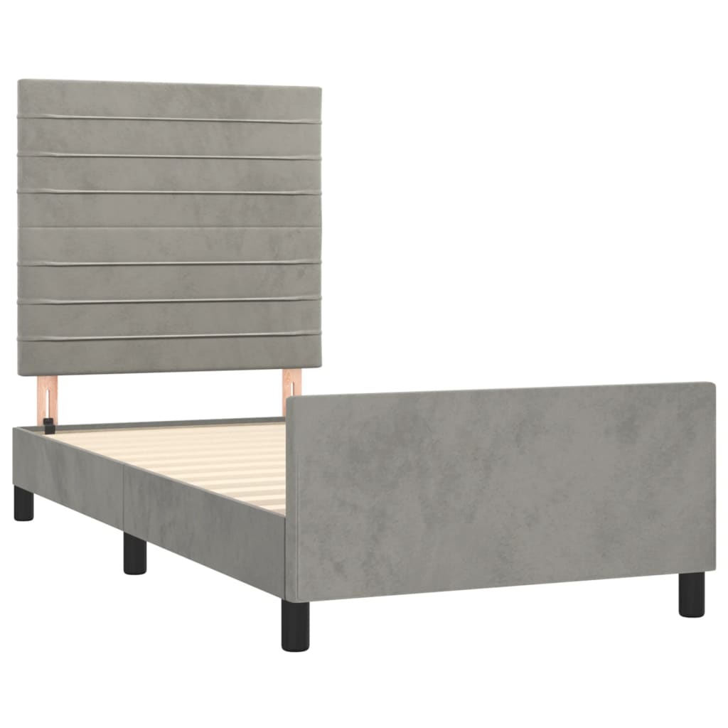 vidaXL Estructura de cama sin colchón terciopelo gris claro 80x200 cm