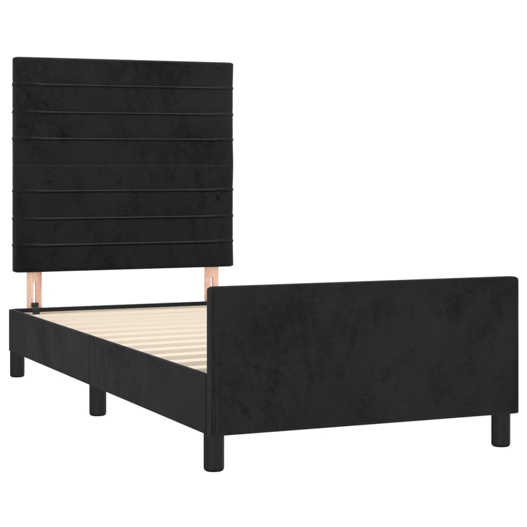 vidaXL Estructura de cama sin colchón terciopelo negro 80x200 cm