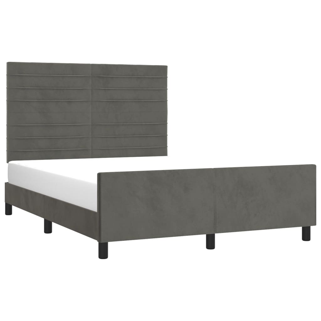 vidaXL Estructura de cama sin colchón terciopelo gris oscuro 140x190cm