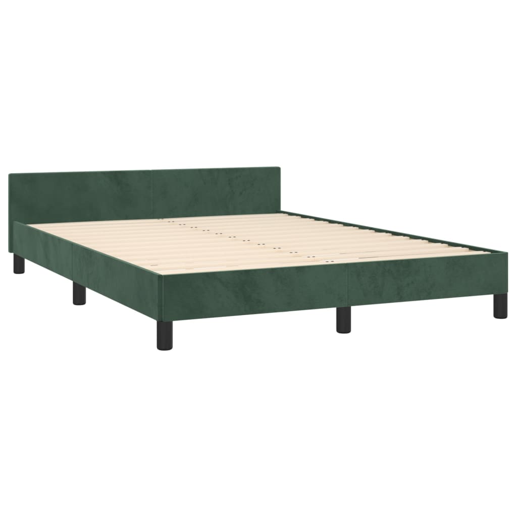 vidaXL Estructura cama sin colchón terciopelo verde oscuro 140x190 cm