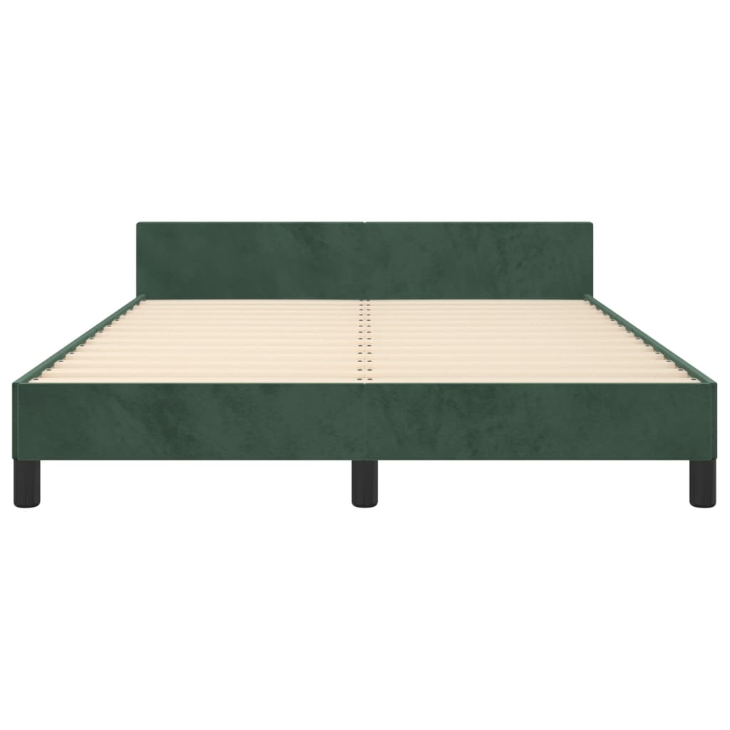 vidaXL Estructura cama sin colchón terciopelo verde oscuro 140x190 cm