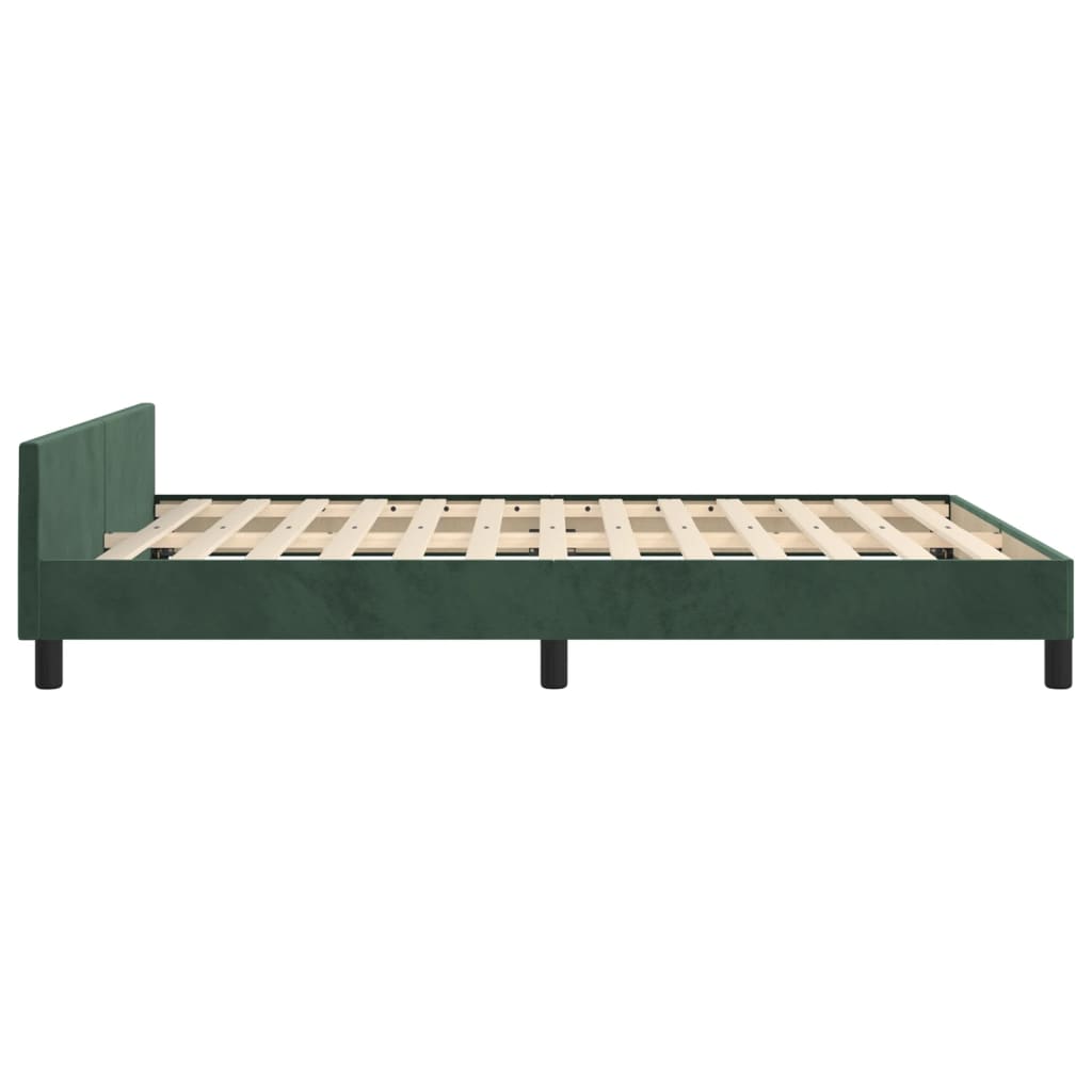 vidaXL Estructura cama sin colchón terciopelo verde oscuro 140x190 cm