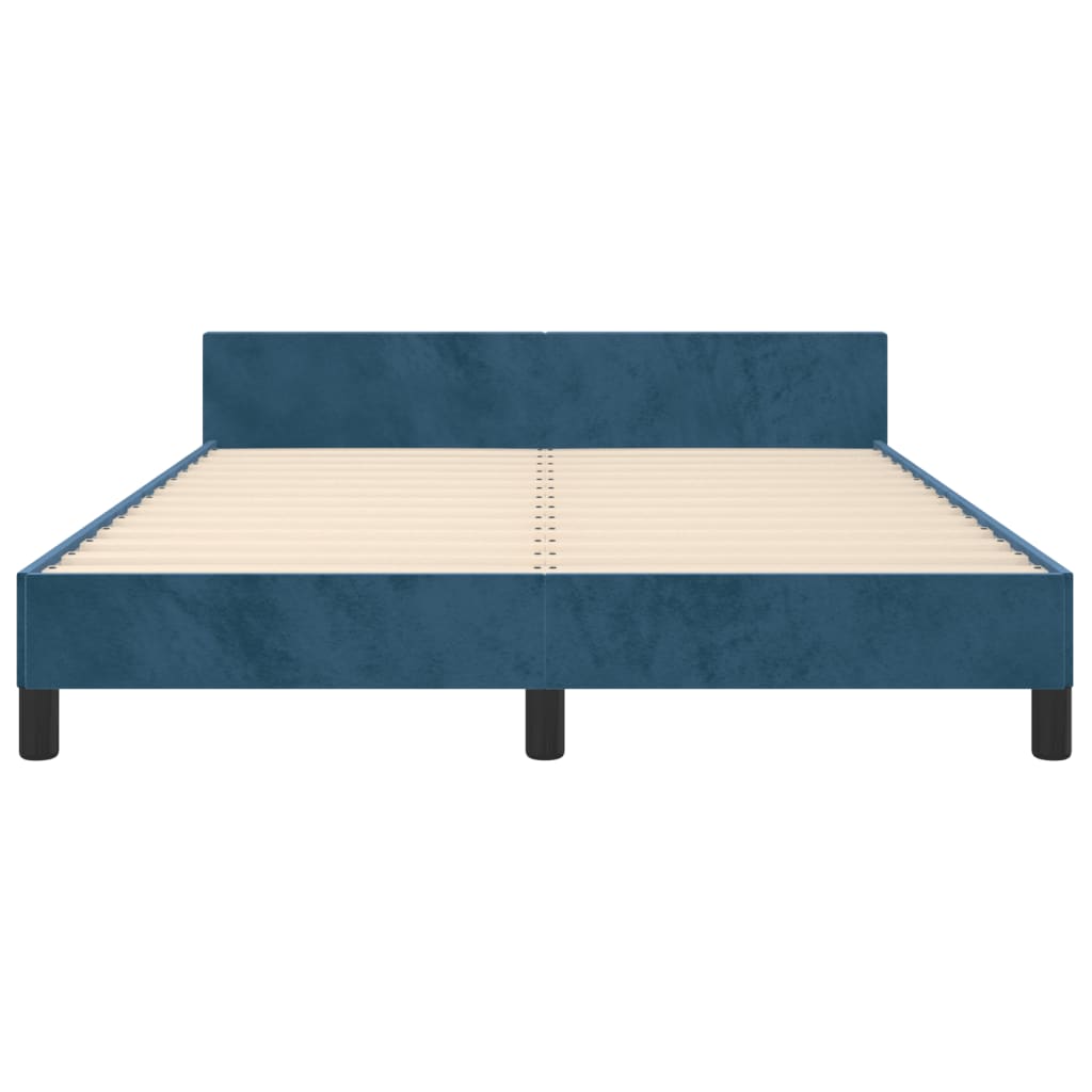 vidaXL Estructura de cama sin colchón terciopelo azul oscuro 140x190cm