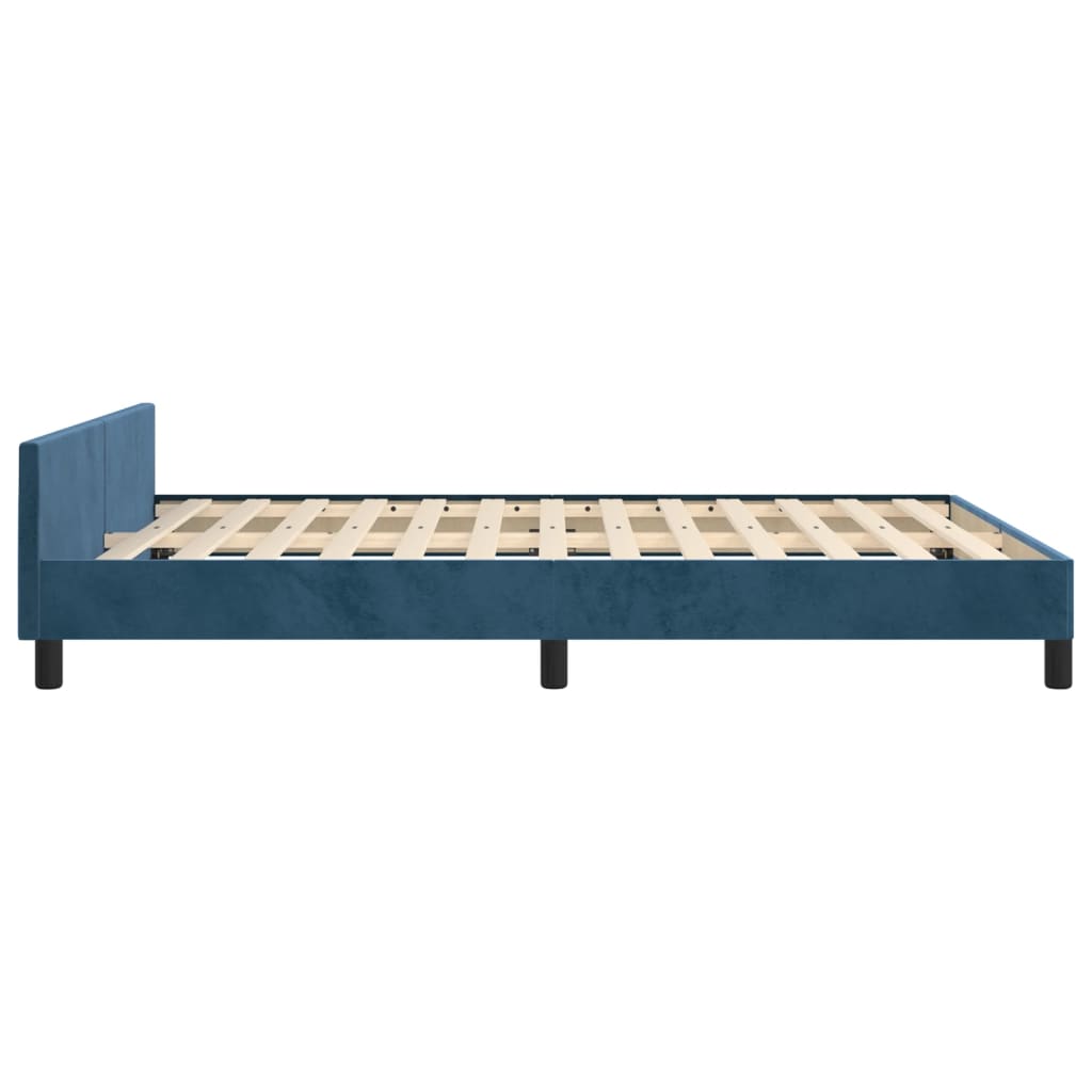 vidaXL Estructura de cama sin colchón terciopelo azul oscuro 140x190cm