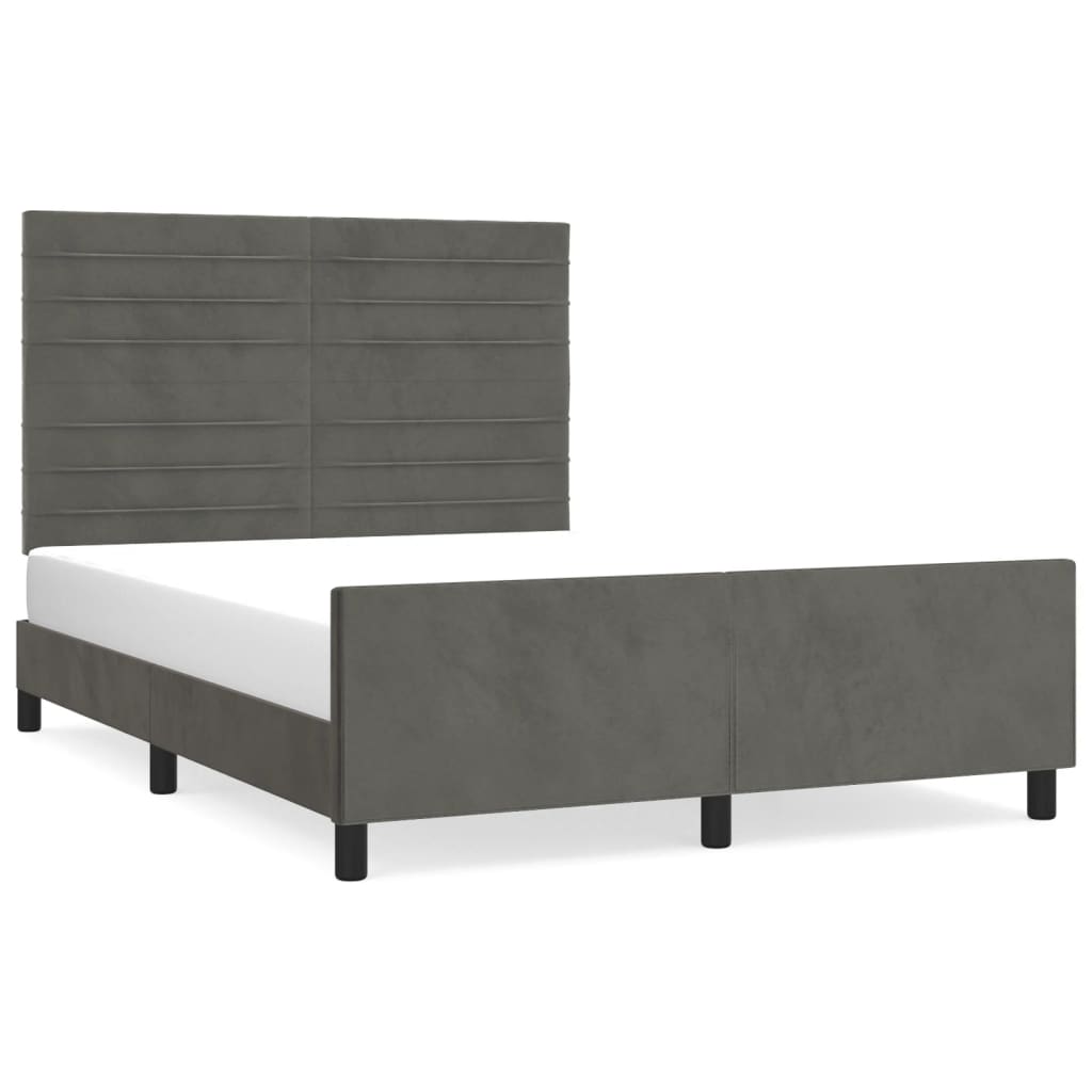 vidaXL Estructura de cama sin colchón terciopelo gris oscuro 140x200cm