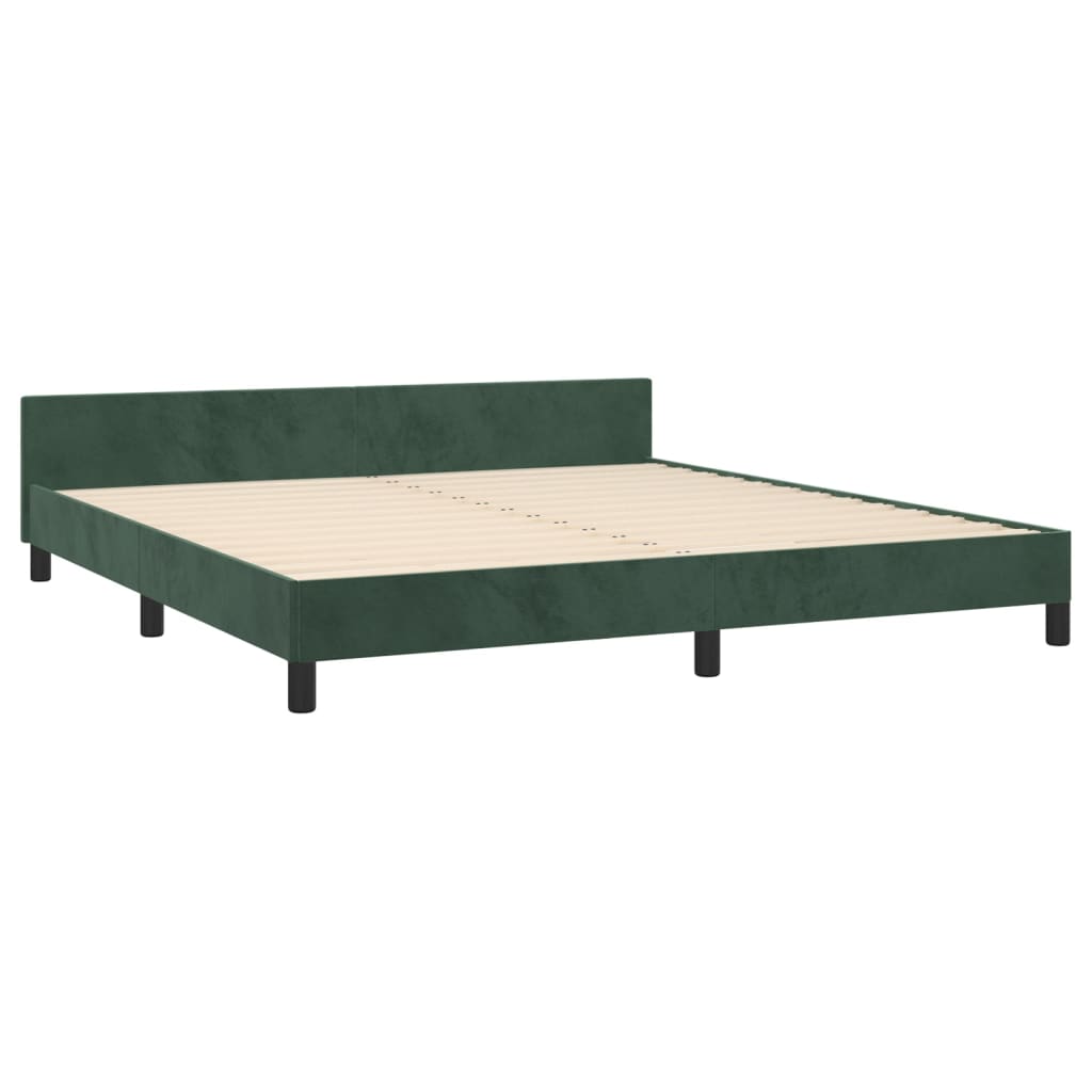 vidaXL Estructura cama con cabecero terciopelo verde oscuro 180x200 cm