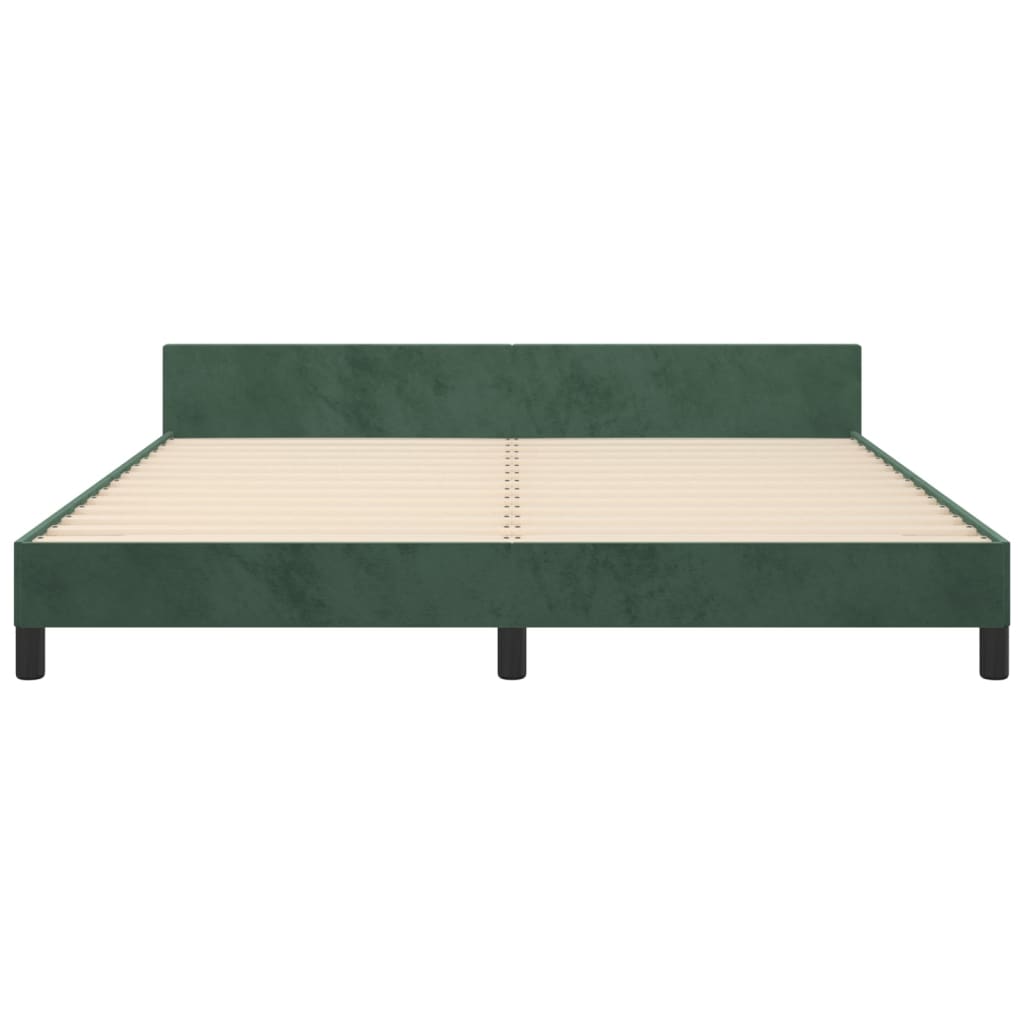 vidaXL Estructura cama con cabecero terciopelo verde oscuro 180x200 cm