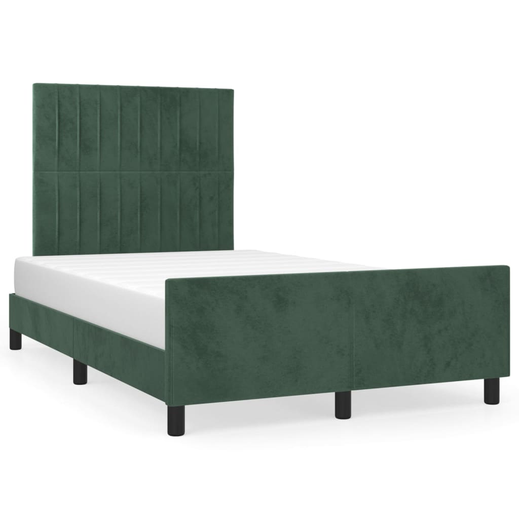 vidaXL Estructura cama sin colchón terciopelo verde oscuro 120x200 cm