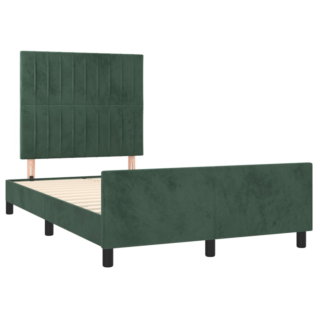 vidaXL Estructura cama sin colchón terciopelo verde oscuro 120x200 cm