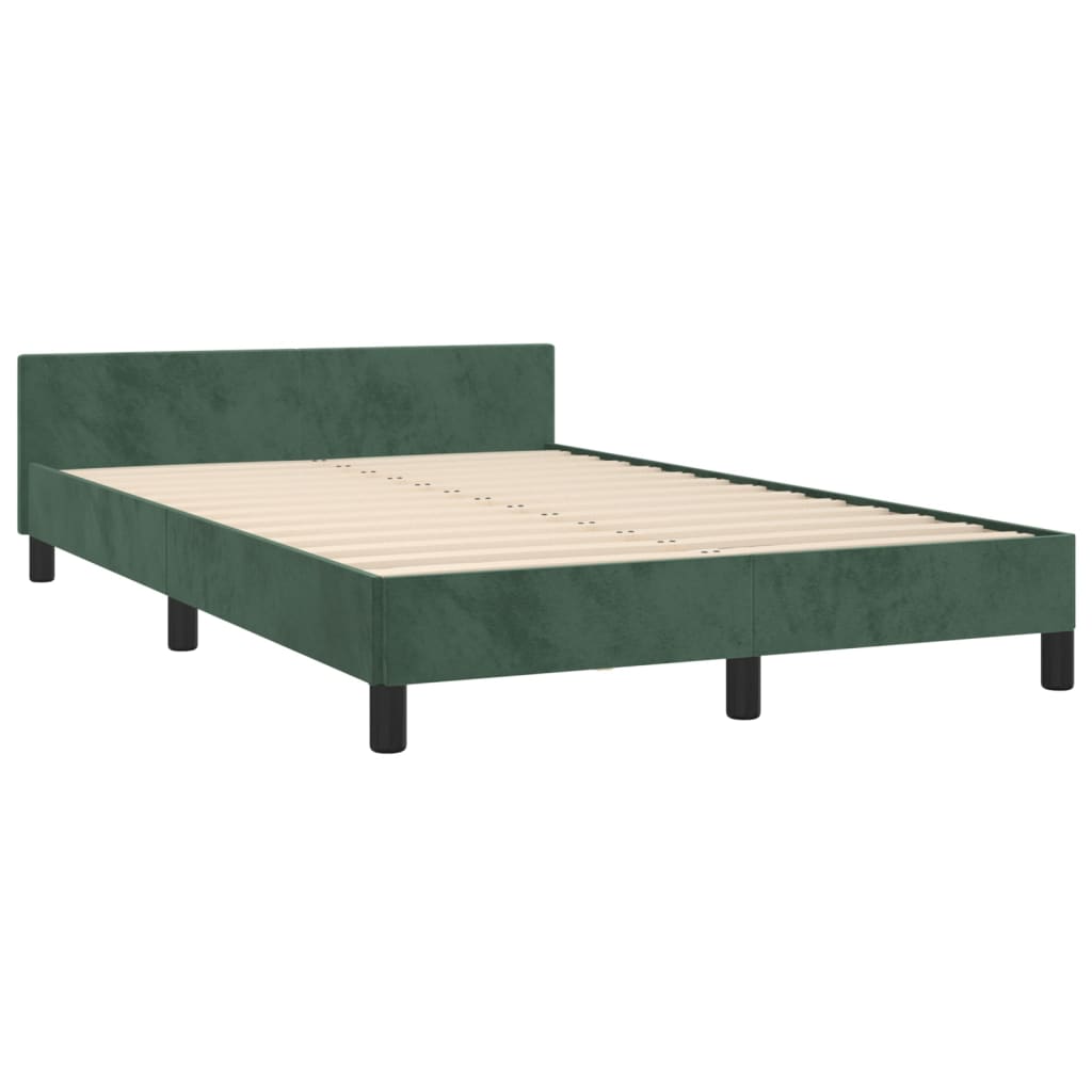 vidaXL Estructura cama sin colchón terciopelo verde oscuro 120x200 cm