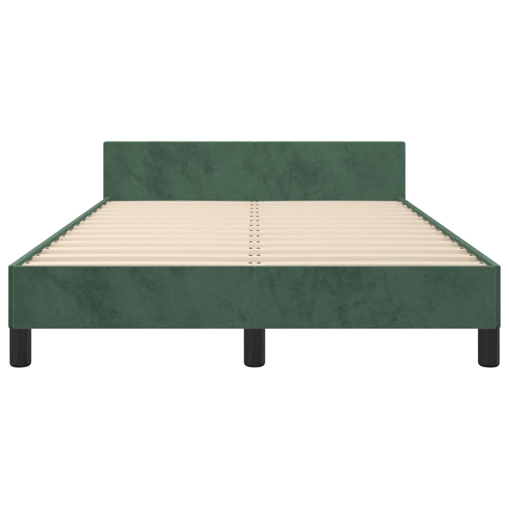 vidaXL Estructura cama sin colchón terciopelo verde oscuro 120x200 cm