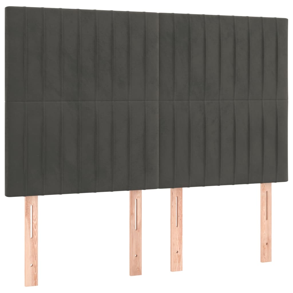 vidaXL Estructura de cama sin colchón terciopelo gris oscuro 140x190cm