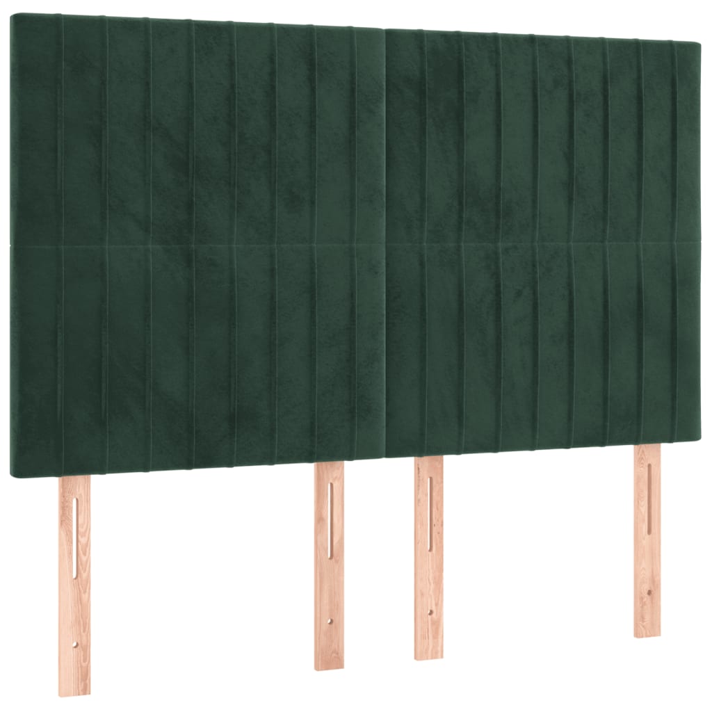 vidaXL Estructura cama sin colchón terciopelo verde oscuro 140x190 cm