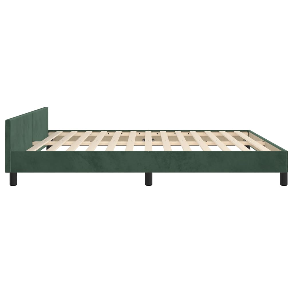 vidaXL Estructura cama con cabecero terciopelo verde oscuro 180x200 cm