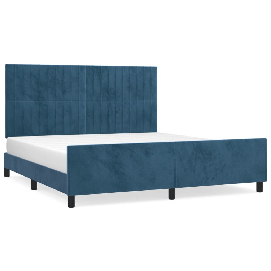 vidaXL Estructura cama con cabecero terciopelo azul oscuro 180x200 cm