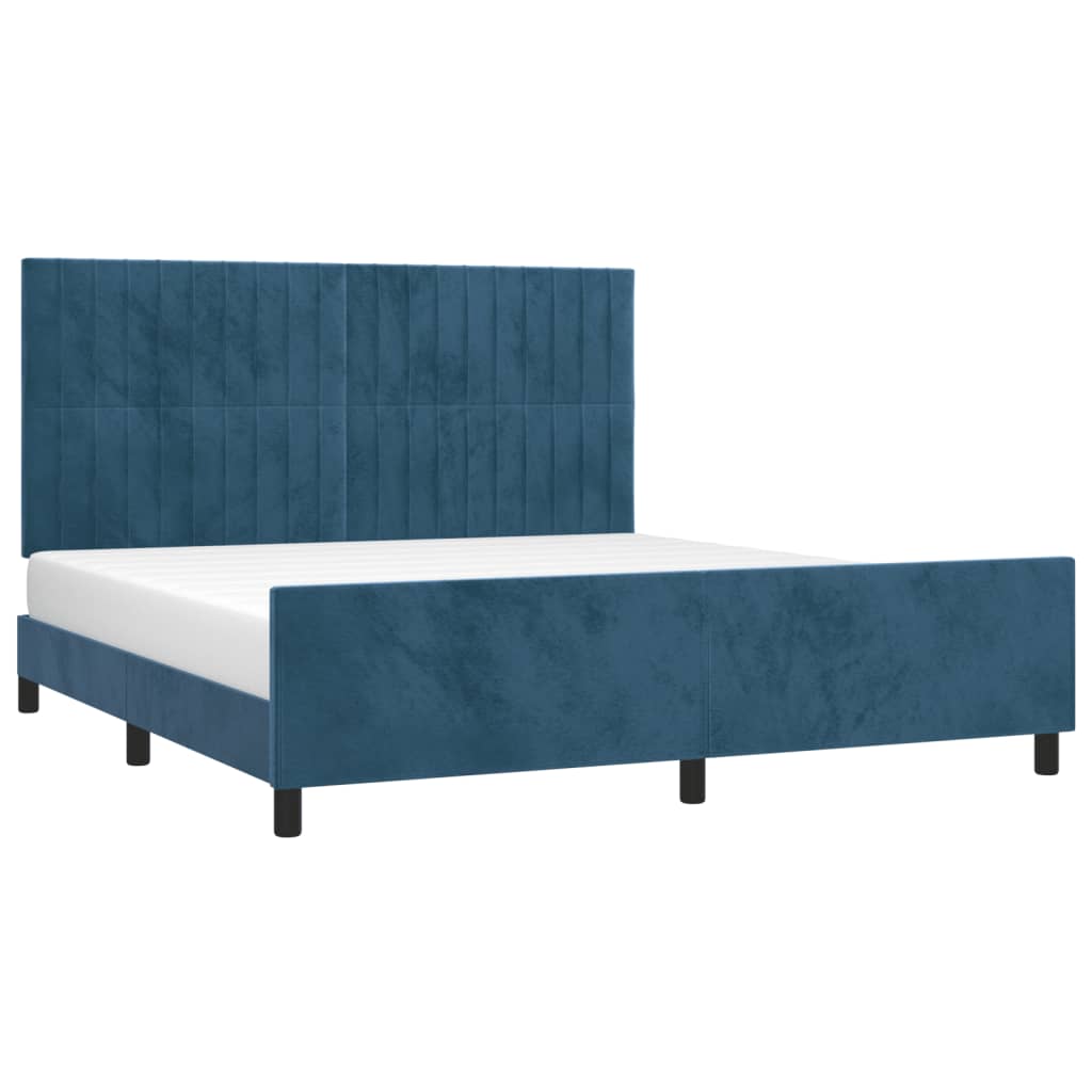 vidaXL Estructura cama con cabecero terciopelo azul oscuro 180x200 cm