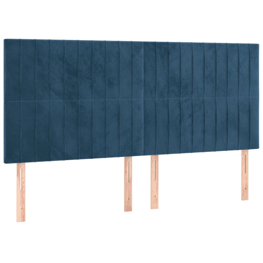 vidaXL Estructura cama con cabecero terciopelo azul oscuro 180x200 cm