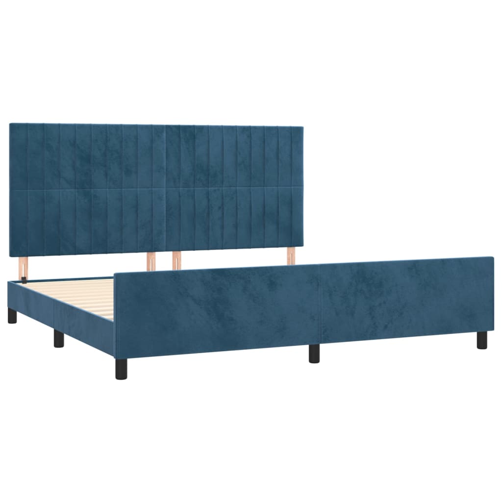 vidaXL Estructura cama sin colchón terciopelo azul oscuro 200x200 cm