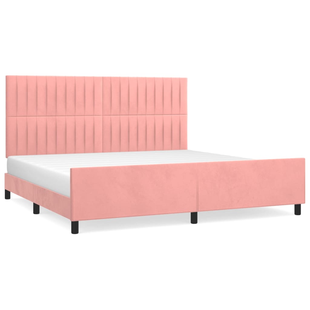 vidaXL Estructura cama sin colchón terciopelo rosa 200x200 cm