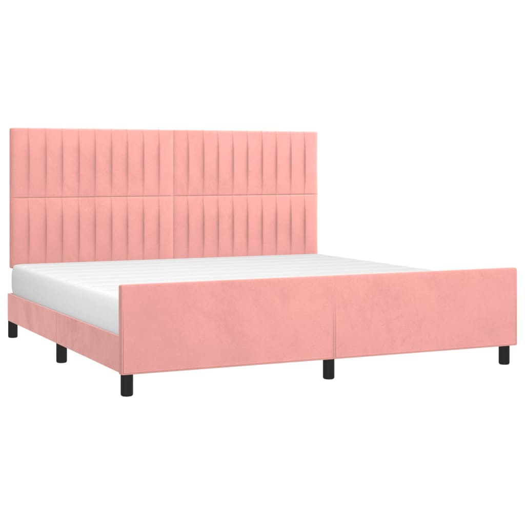 vidaXL Estructura cama sin colchón terciopelo rosa 200x200 cm