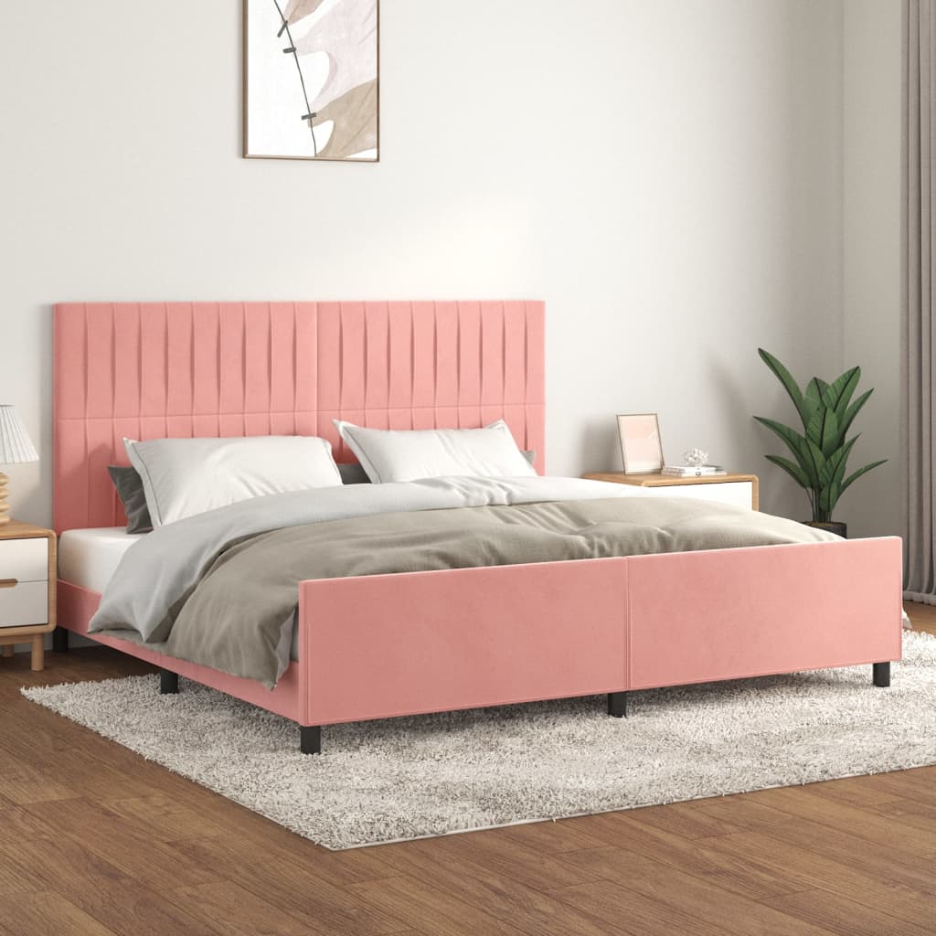 vidaXL Estructura cama sin colchón terciopelo rosa 200x200 cm