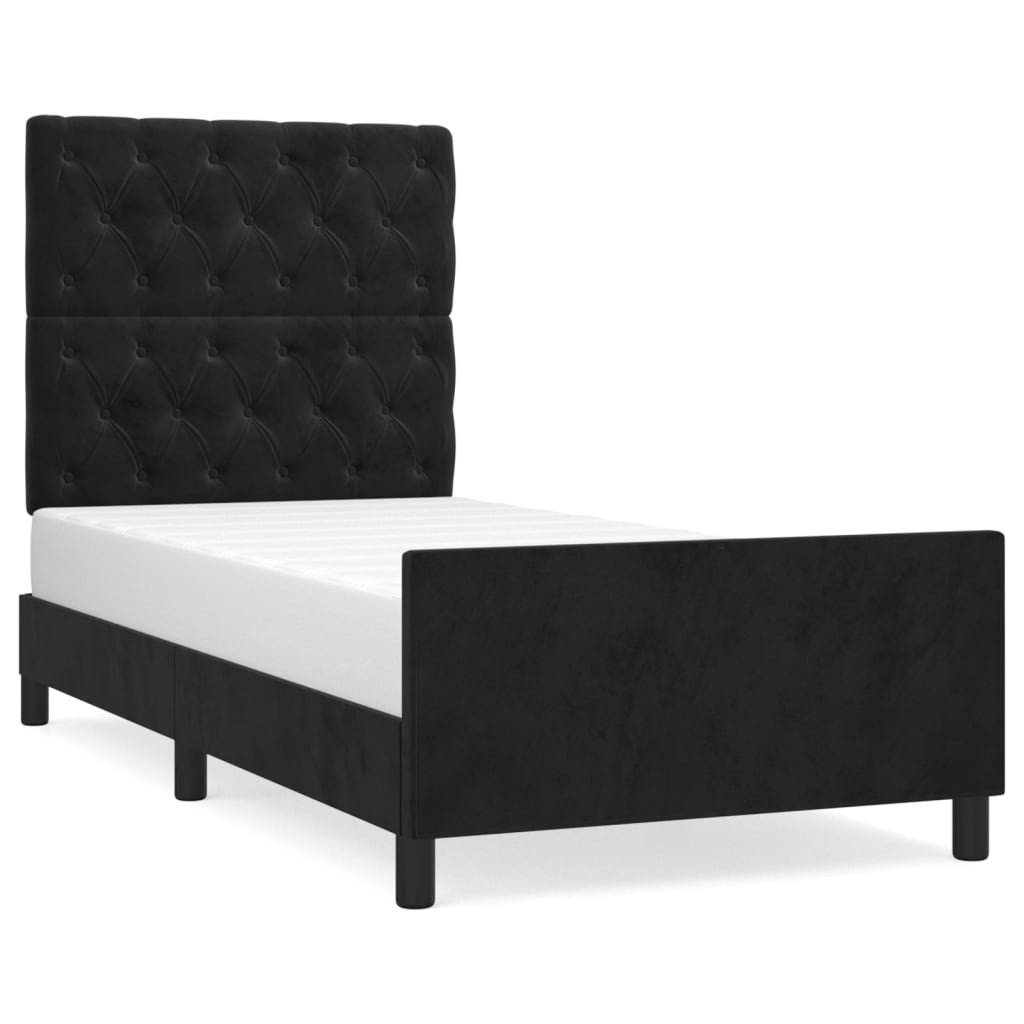 vidaXL Estructura de cama sin colchón terciopelo negro 80x200 cm