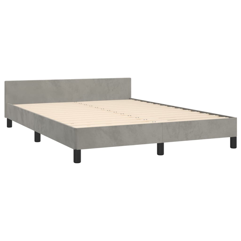 vidaXL Estructura de cama sin colchón terciopelo gris claro 140x190 cm