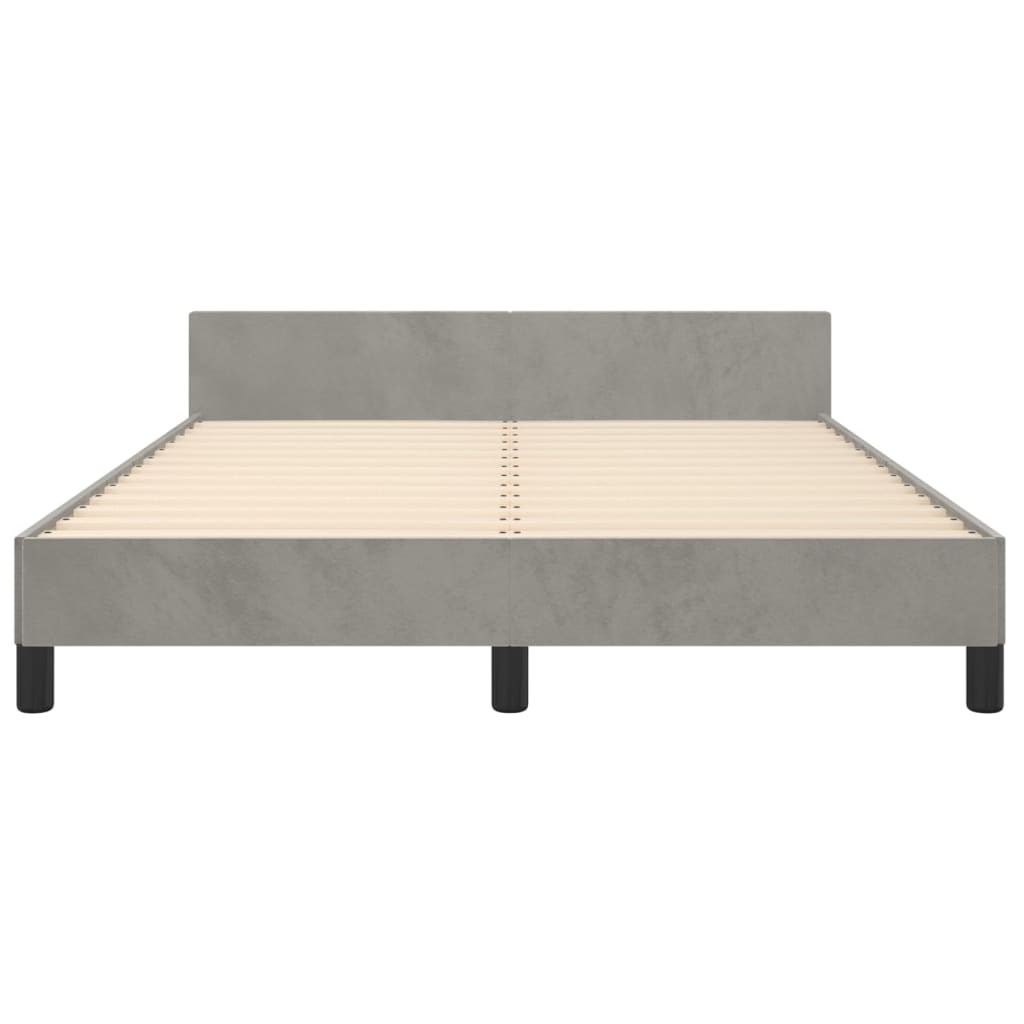 vidaXL Estructura de cama sin colchón terciopelo gris claro 140x190 cm