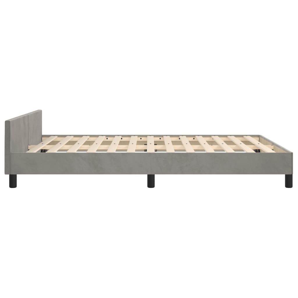 vidaXL Estructura de cama sin colchón terciopelo gris claro 140x190 cm